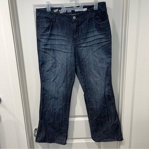 DKNY JEANS stud pockets WOMENS DARK DENIM SIZE 20 STRETCH BOOTCUT LEG JEAN PANTS